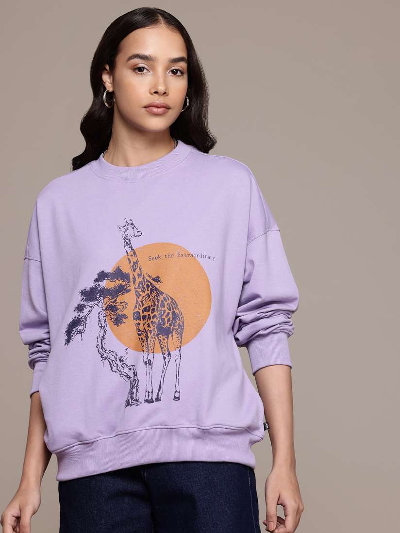 Buy Roadster Printed Sweatshirt Sweatshirts for Women 29433714 Myntra