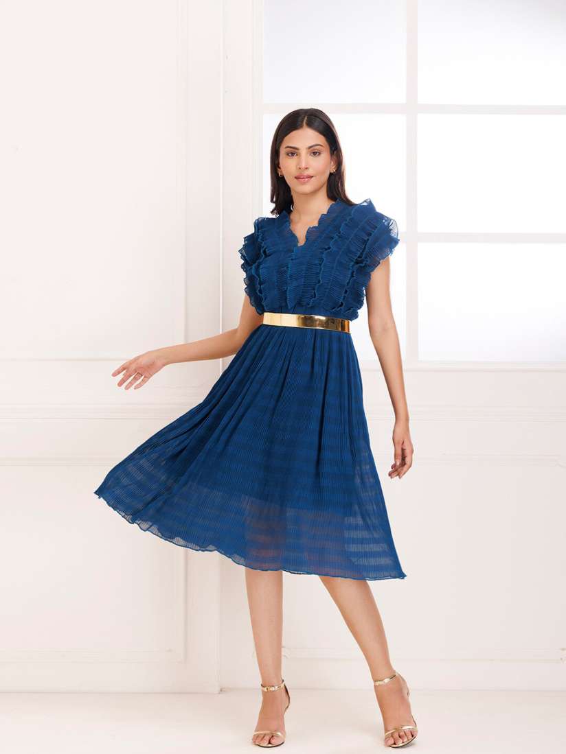 Myntra blue dress cheap