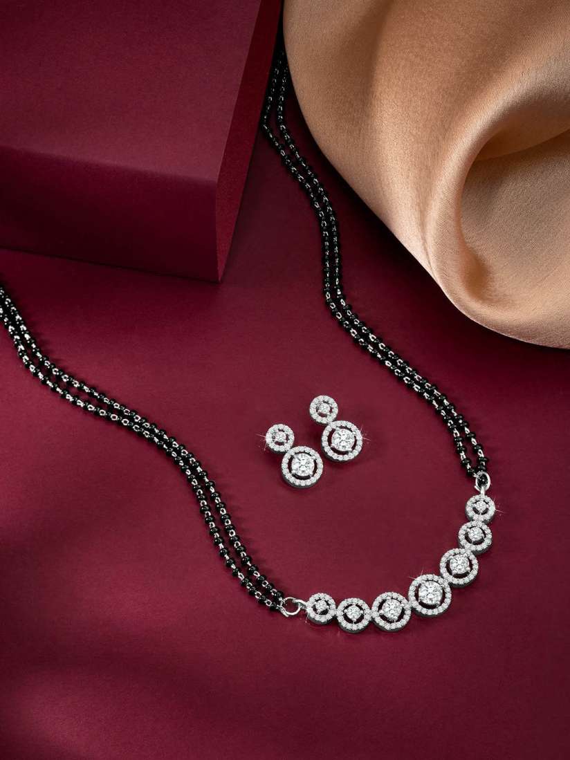 Buy Peora Silver Plated CZ Studded Mangalsutra Mangalsutra for Women 29435794 Myntra