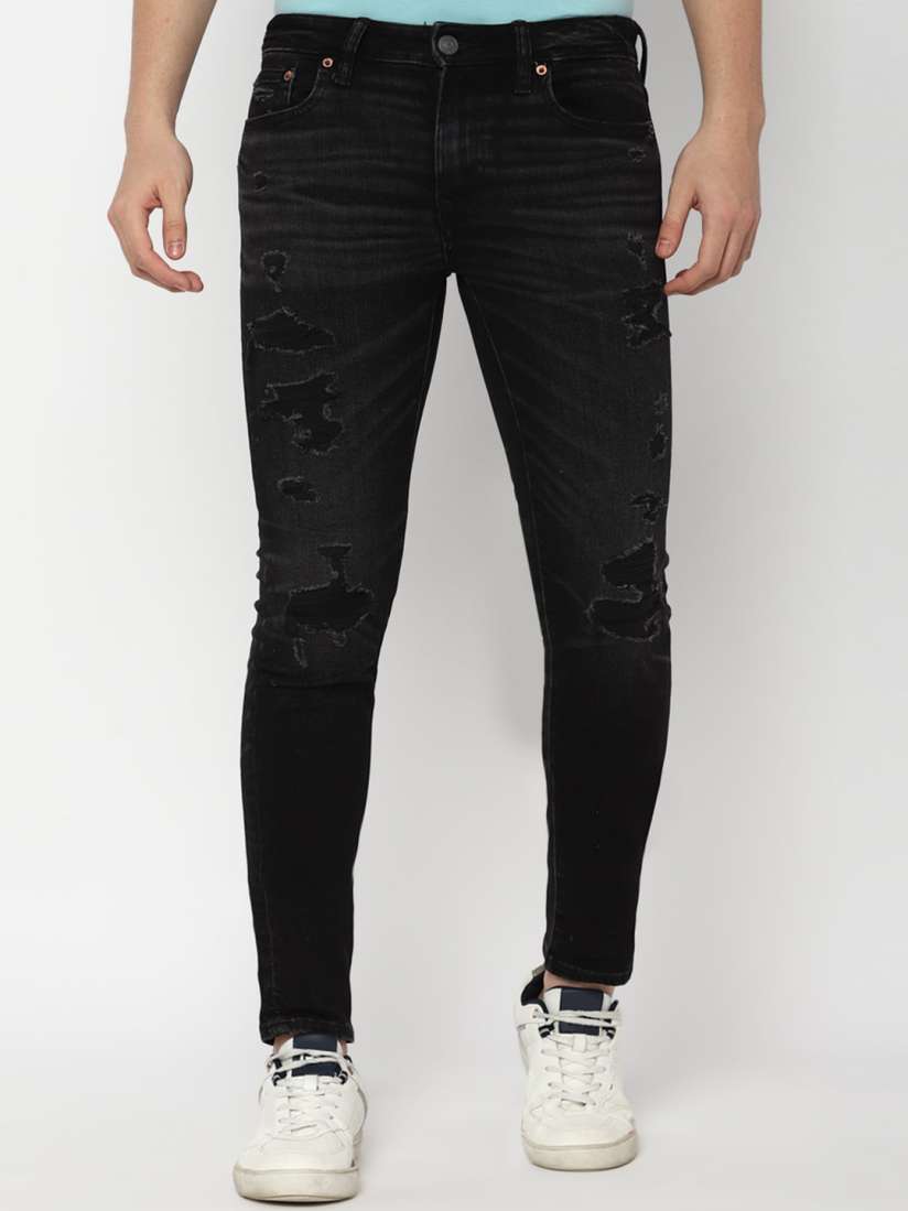 American eagle black ripped jeans womens