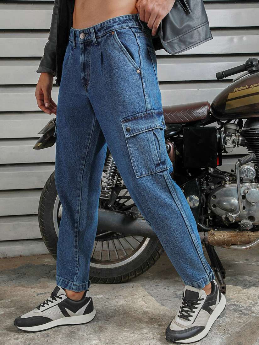 Buy High Star Men Relaxed Straight Tapered Fit Cargo Jeans Jeans for Men 29444450 Myntra
