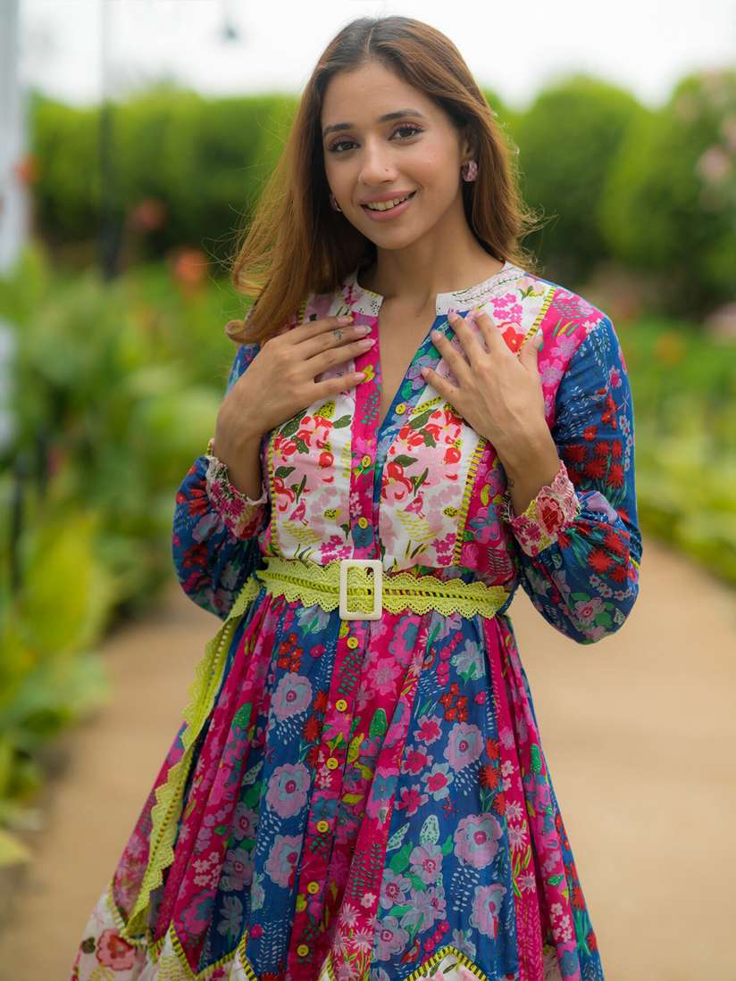 MARTE sahara Flower Collar Dress お花 MARTE sahara Flower Collar Dress お花