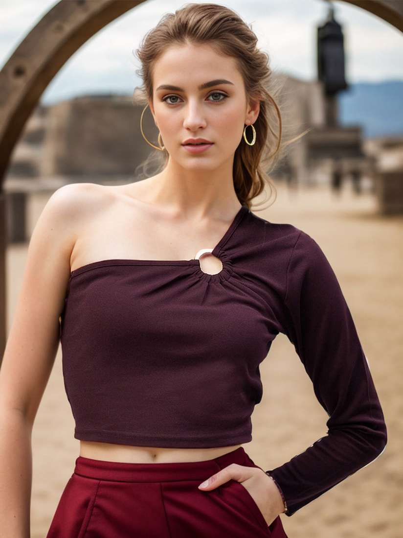 Buy RARE One Shoulder Crop Top Tops for Women 29451646 Myntra
