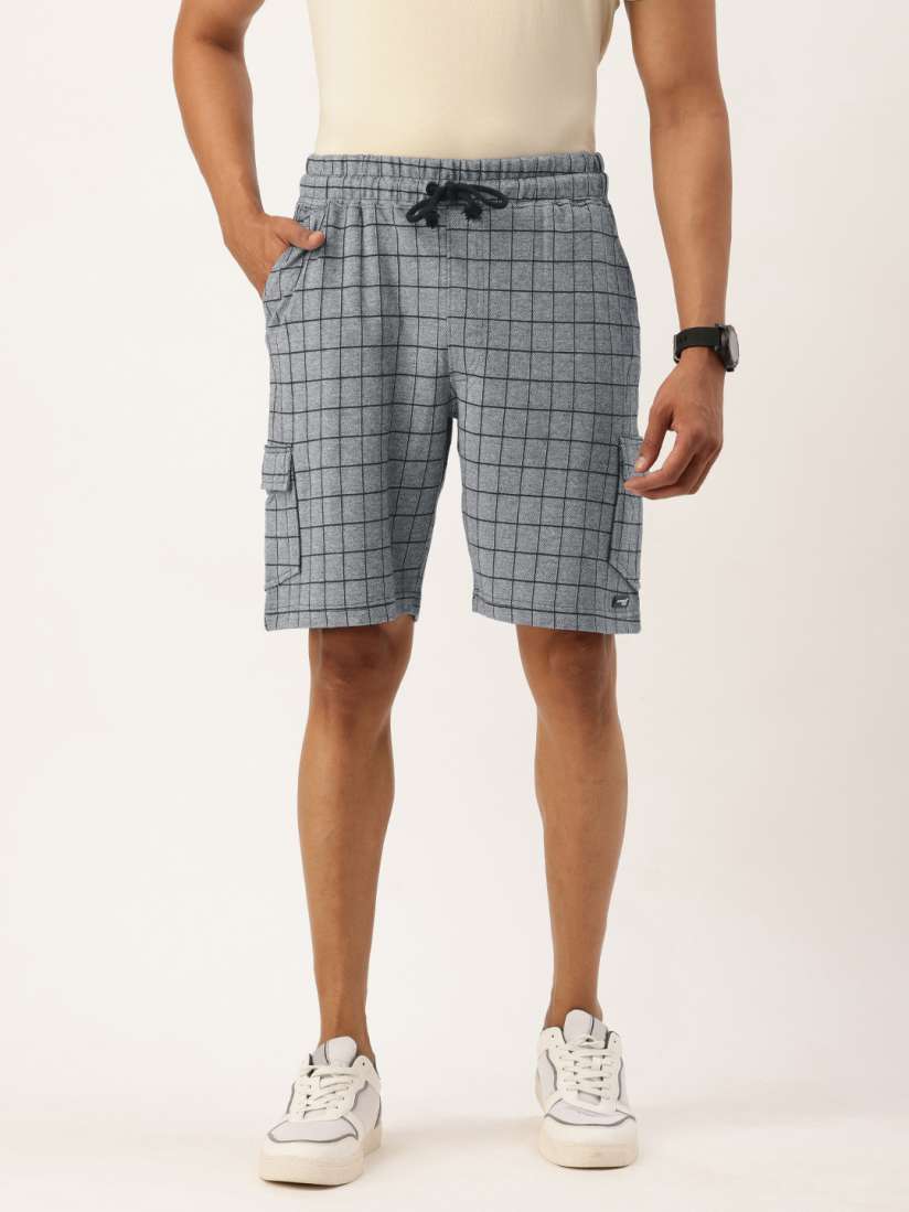 Mens checked cargo shorts online
