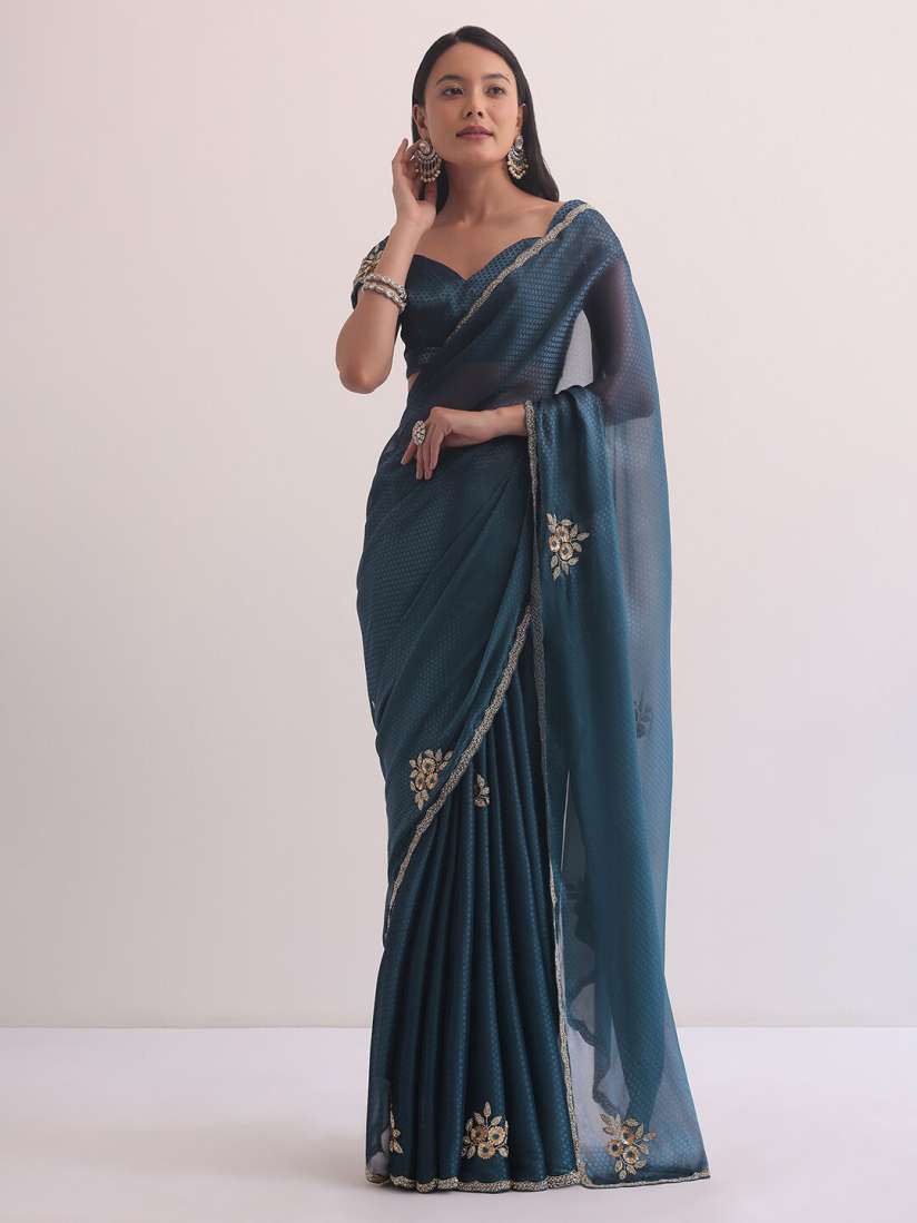 Buy KALKI Fashion Embroidered Satin Saree Sarees for Women 29453116 Myntra