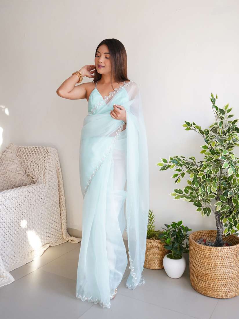 Myntra organza sarees on sale