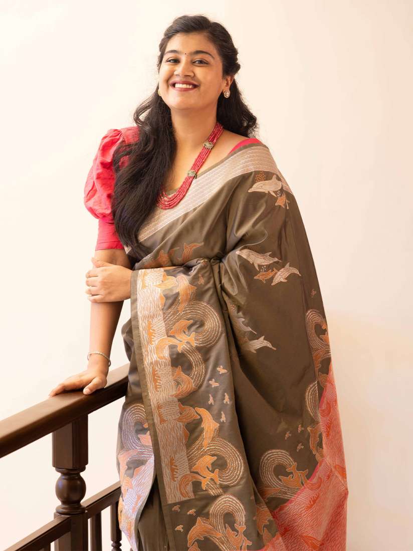 Myntra kanchipuram silk saree outlet