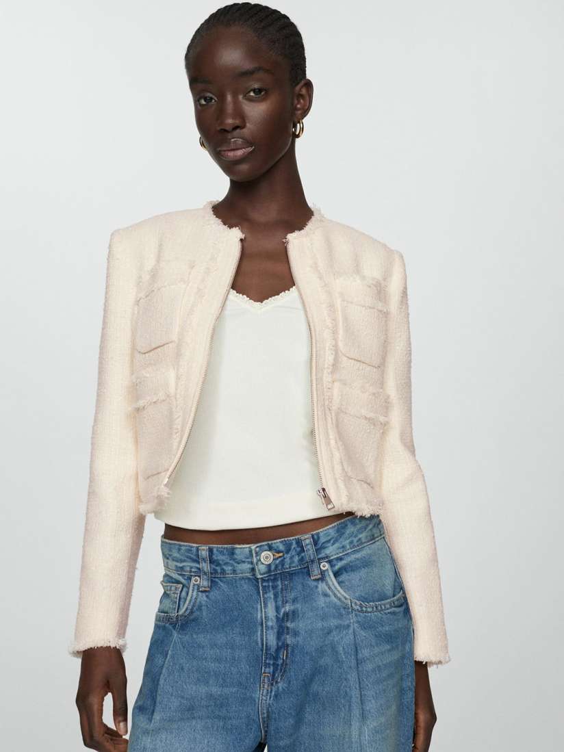 Mango cropped jacket outlet