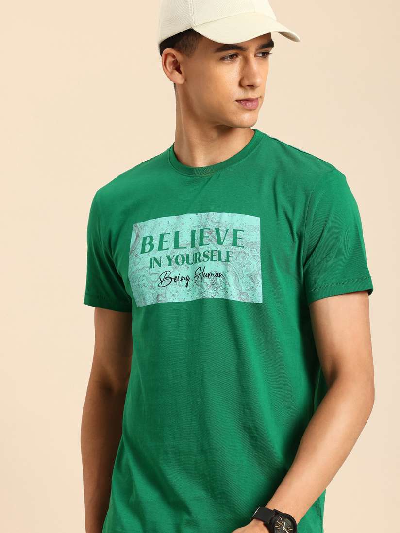 Buy Being Human Pure Cotton Typography Printed T shirt Tshirts for Men 29480984 Myntra