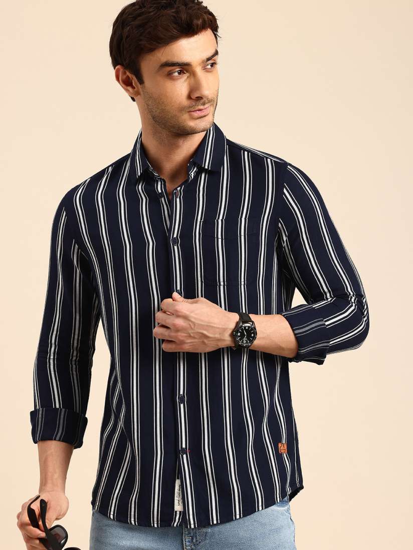 Buy Being Human Slim Fit Opaque Striped Casual Shirt Shirts for Men 29481128 Myntra