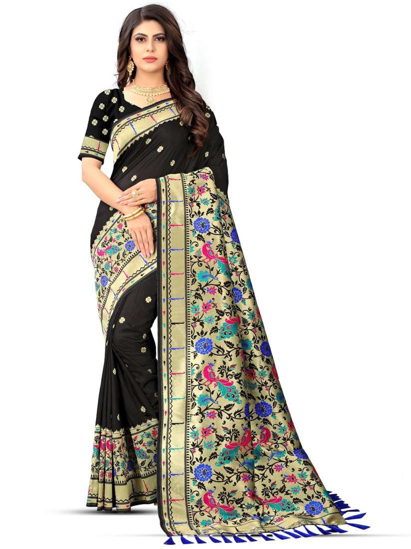 Buy THE WOMEN DECOR Woven Design Zari Pure Silk Paithani Saree Sarees for Women 29493032 Myntra