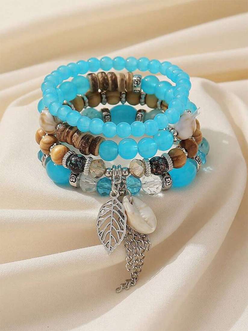 Buy LUCKY JEWELLERY Set Of 4 Silver Plated Bracelets Bracelet for Women 29493492 Myntra