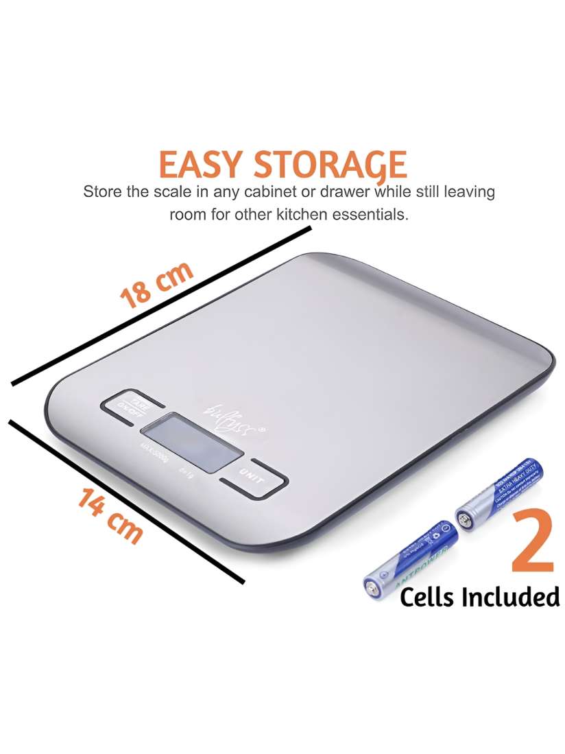 Buy Bulfyss Silver Toned Stainless Steel Kitchen Weighing Scale Kitchen Weighing Scale for Unisex 29494016 Myntra