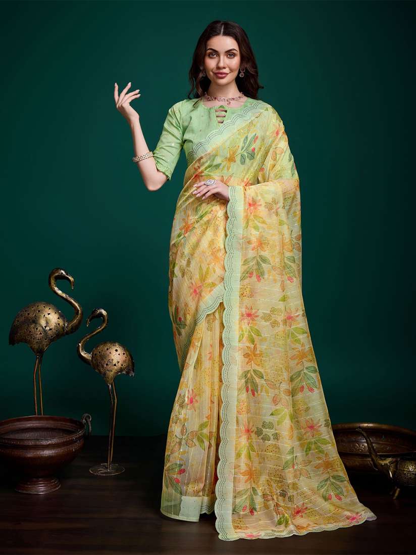 Myntra organza sarees on sale