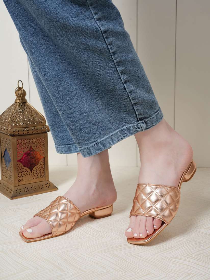Rose gold comfy heels online