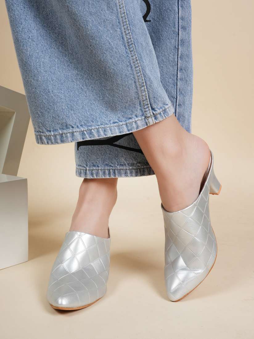 【COLOR iN ID】silver point platform mule LIZZY-SILVER PLATFORM MULE | AZALEA WANG