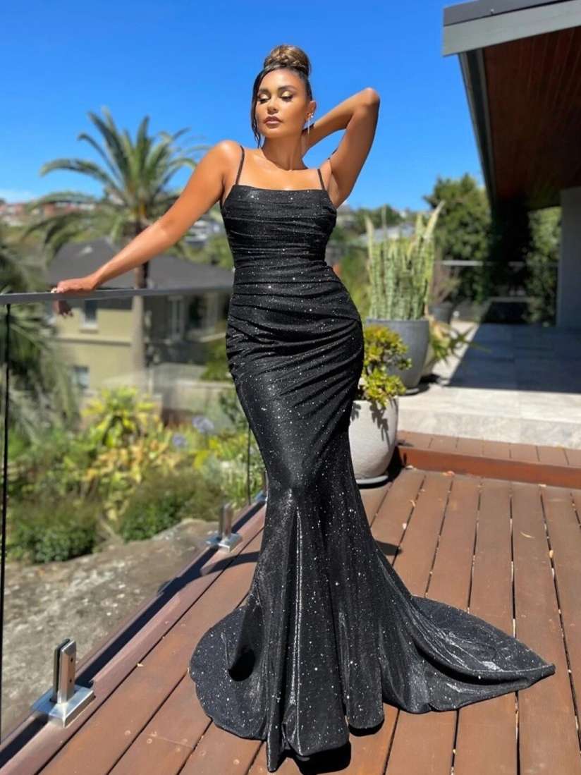 Buy KPOP Embellished Shoulder Straps Mermaid Sequin Bodycon Party Dress Dresses for Women 29505670 Myntra
