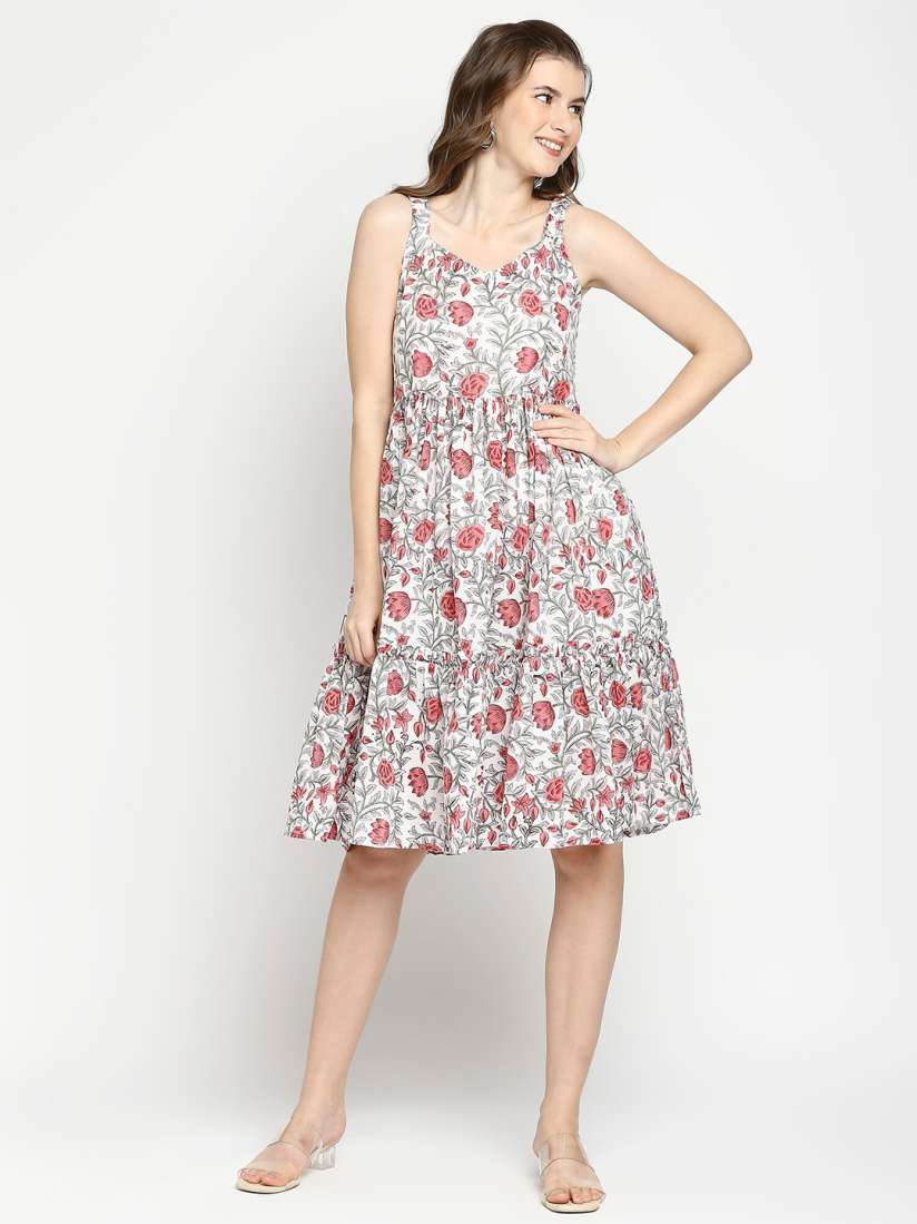 Buy Autumn Hues Floral Printed Fit Flare Dress Dresses for Women 29513944 Myntra