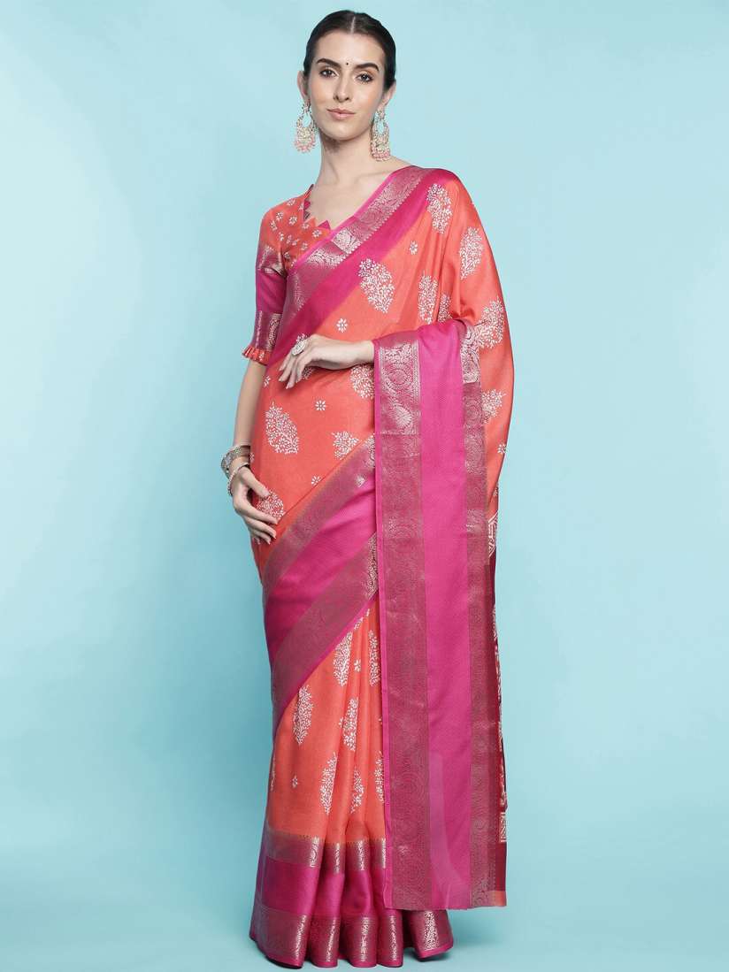 Buy Ishin Floral Silk Blend Saree Sarees for Women 29515006 Myntra