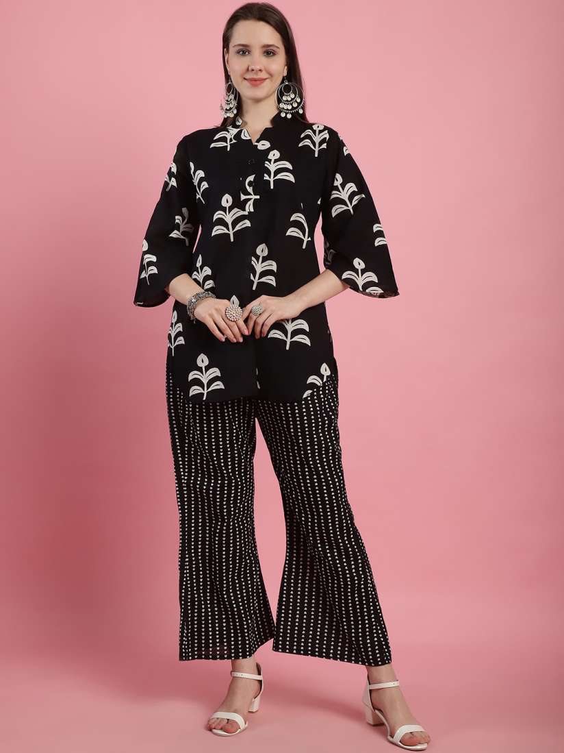 Buy TAG 7 PLUS Size Paisley Printed Pure Cotton Kurti With Palazzo Kurta Sets for Women 29517138 Myntra