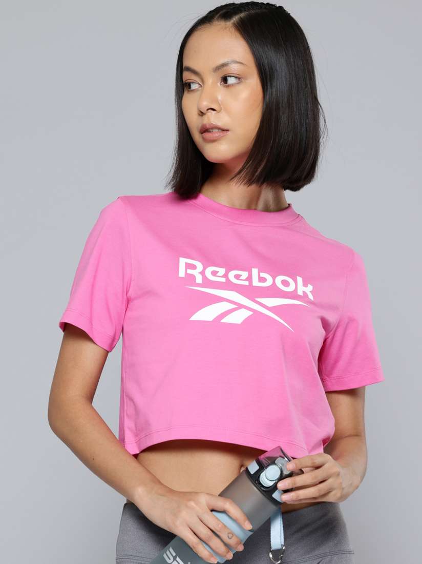 Buy Reebok Brand Logo Printed T shirt Tshirts for Women 29518366 Myntra