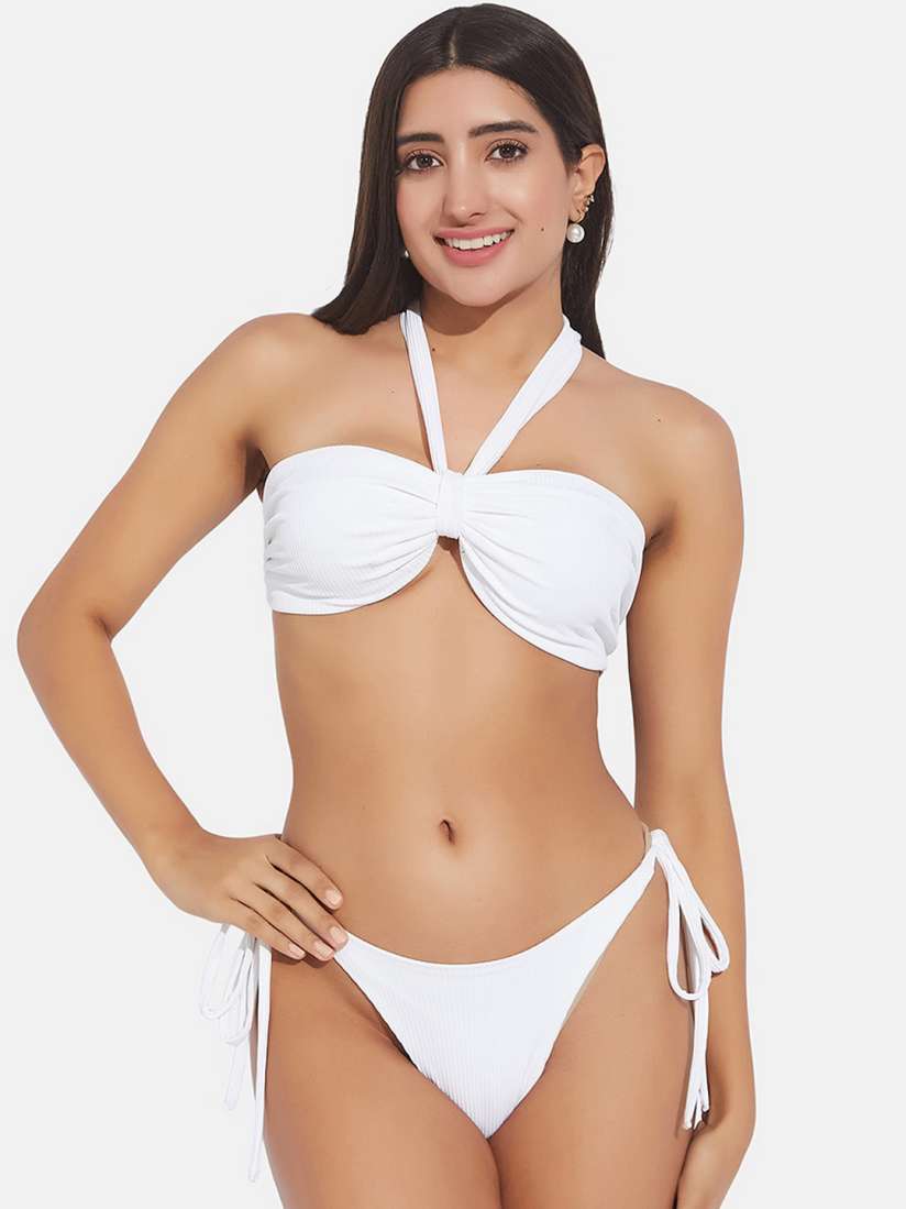 Buy SECRETS BY ZEROKAATA Women Ribbed Beachwear Swim Bikini Set Swimwear for Women 29520284 Myntra