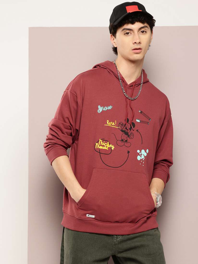 Buy Kook N Keech Disney Mickey Mouse Print Hooded Sweatshirt Sweatshirts for Men 29524276 Myntra