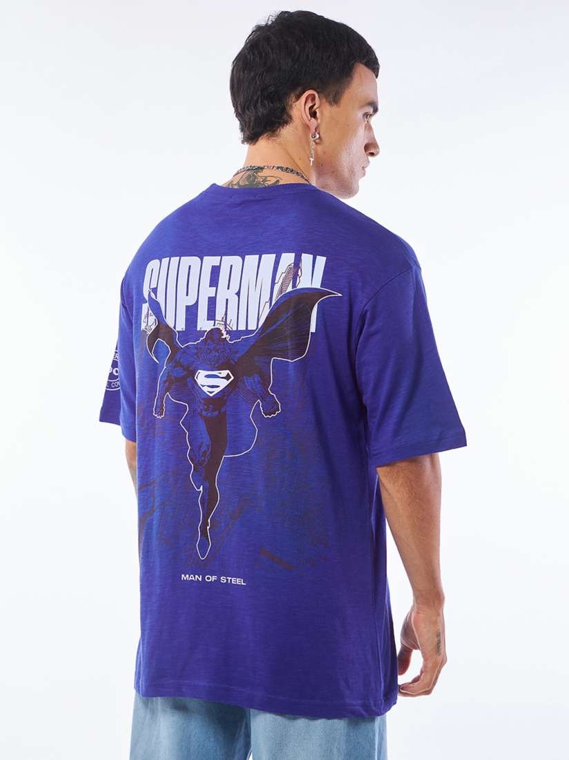 Buy Bewakoof Air 1.0 Men Blue Super Fly Graphic Printed Oversized T shirt Tshirts for Men 29528372 Myntra