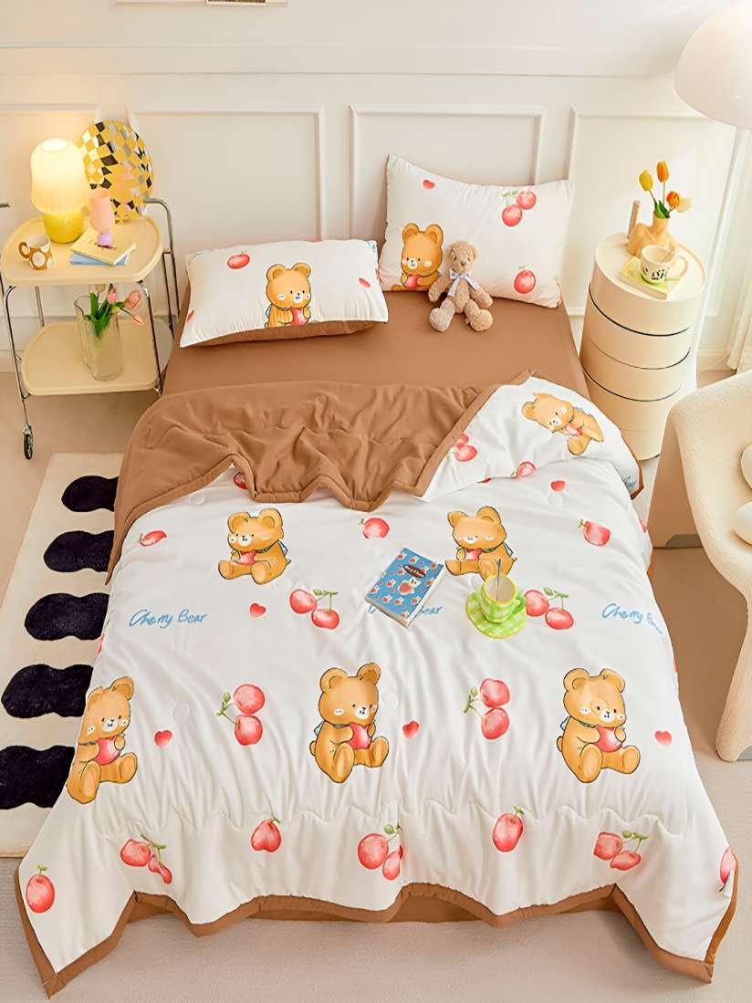 Buy JC HOME Brown White Cartoon Characters AC Room Single Bedding Set Bedding Set for Unisex 29529364 Myntra