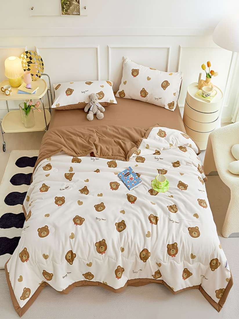 Buy JC HOME Brown White Cartoon Characters AC Room Double King Bedding Set Bedding Set for Unisex 29529412 Myntra