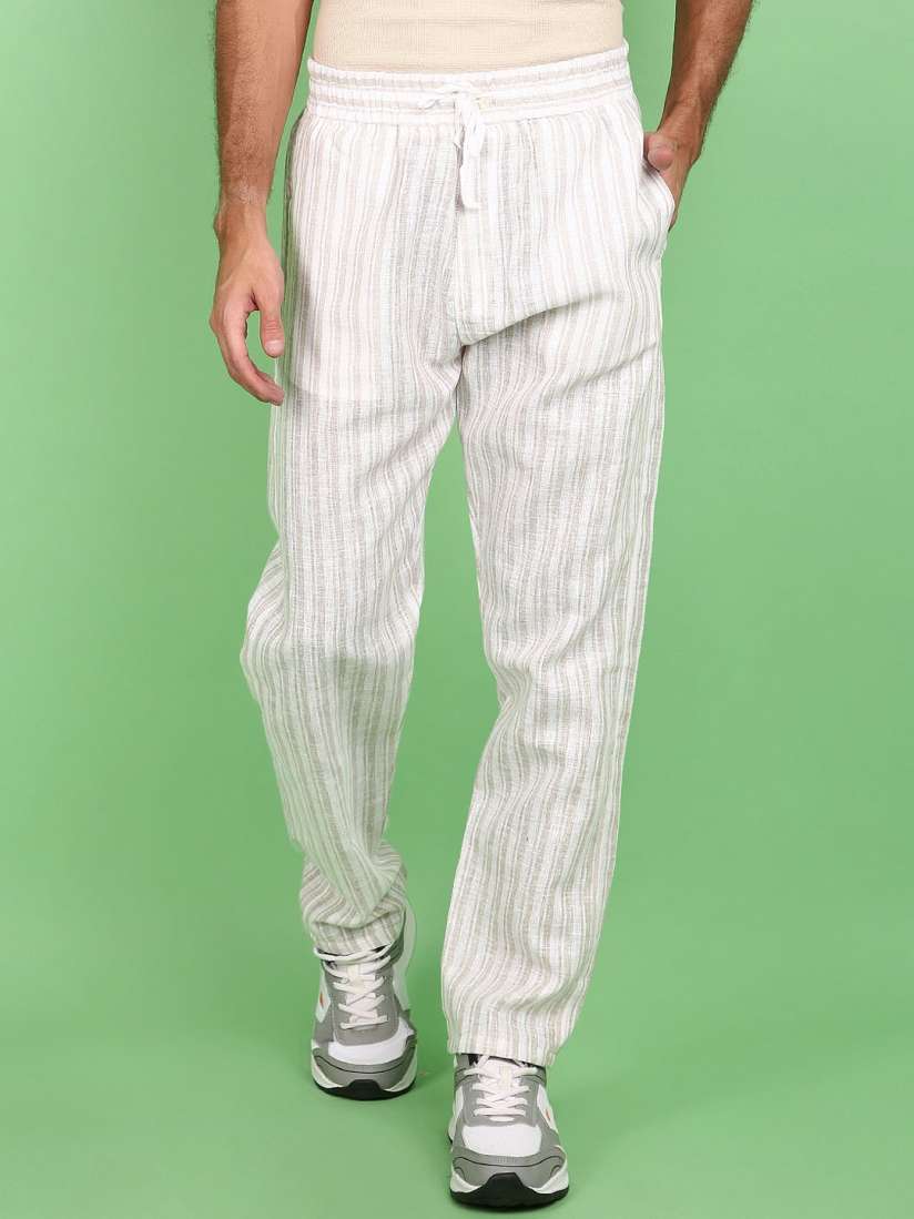 Buy V Mart Men Striped Linen Track Pants Track Pants for Men 29534566 Myntra