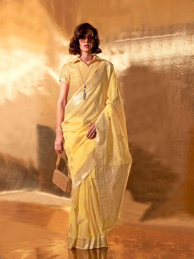 Buy elora Ethnic Motifs Zari Pure Linen Saree Sarees for Women 29551216 Myntra