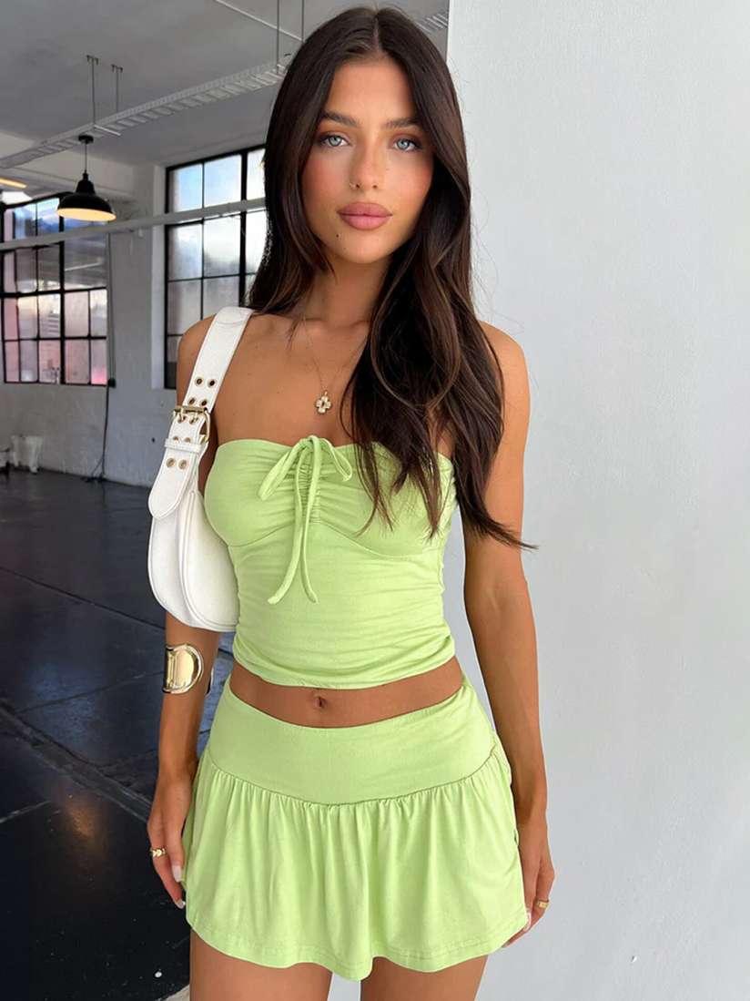 Crop top with skater skirt cheap