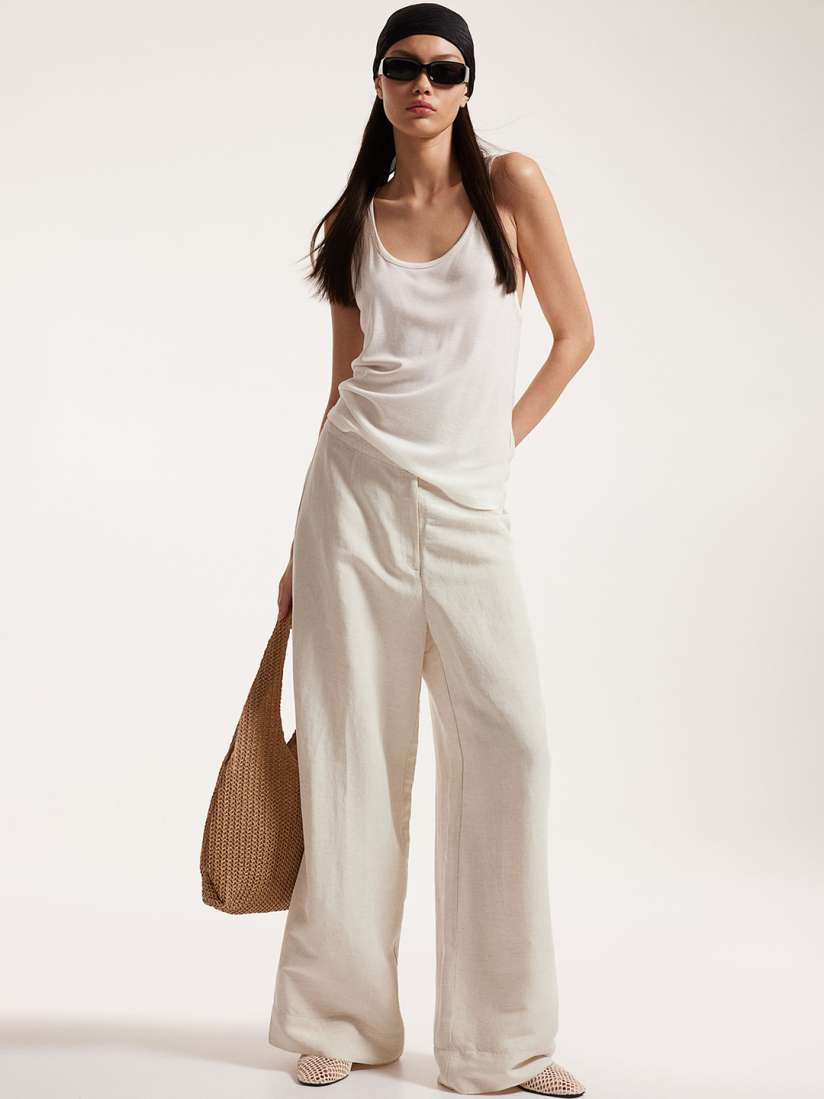 Ladies linen blend trousers shop