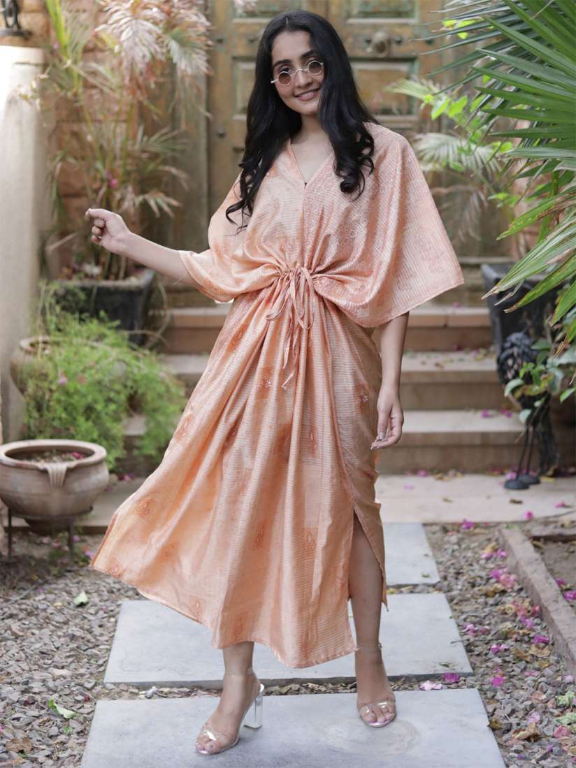Silk kaftan maxi dress store
