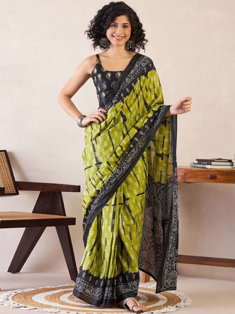 Buy Saree mall Ethnic Motifs Poly Cotton Bagh Ready To Wear Saree Sarees for Women 29579804 Myntra
