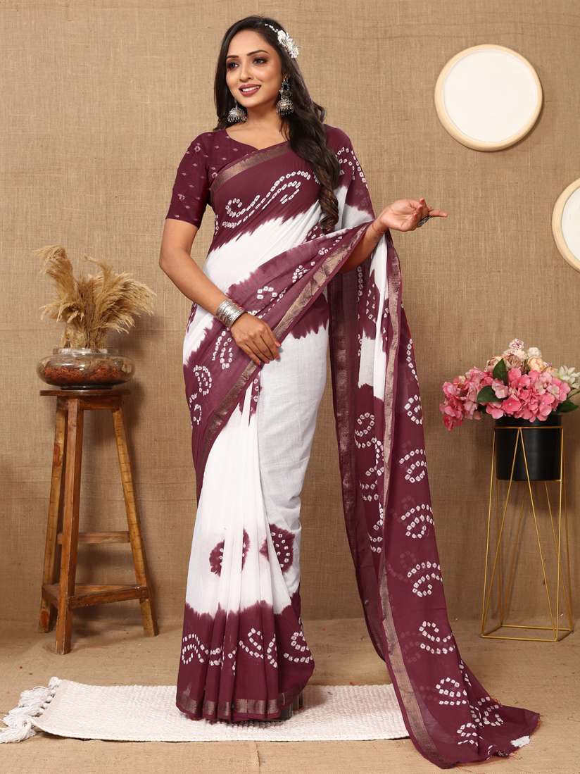 Bandhani cotton sarees with price shop