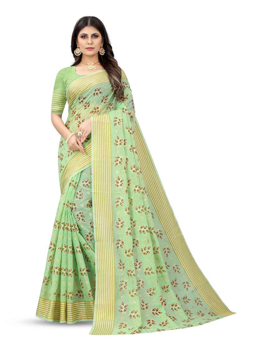 Buy KALINI Floral Zari Pure Cotton Handloom Saree Sarees for Women 29590632 Myntra