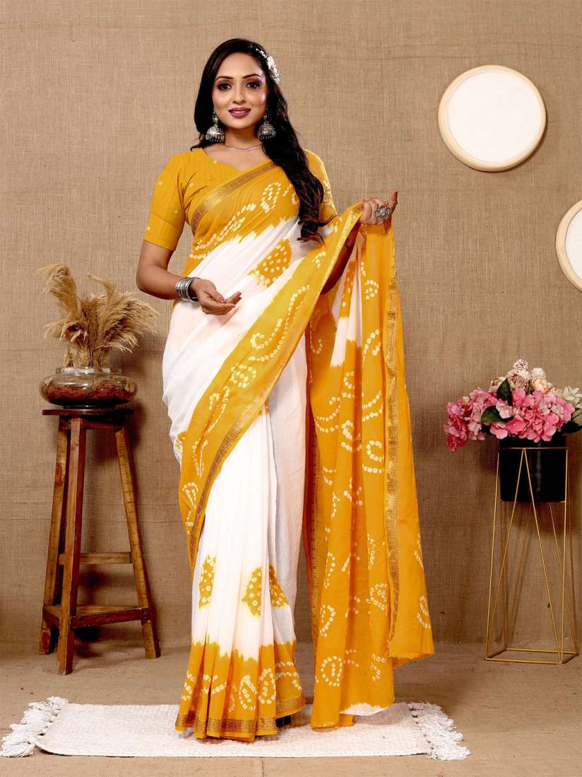 Myntra bandhani saree on sale