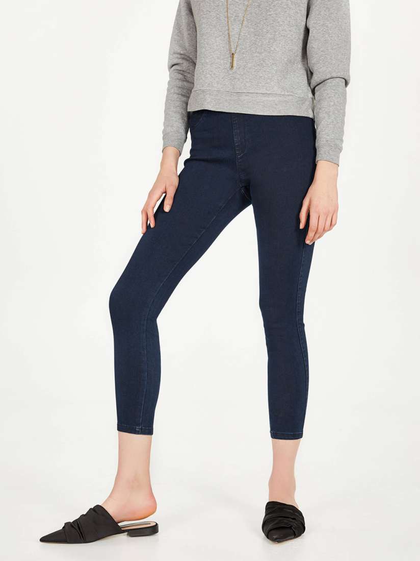Navy cropped jeggings top