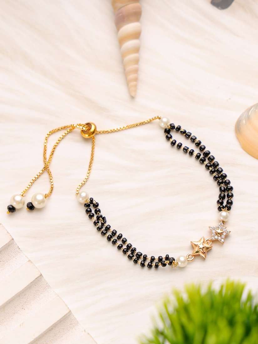 Buy Mali Fionna Gold Plated Artificial Stones and Beads Mangalsutra Bracelet Mangalsutra for Women 29602114 Myntra