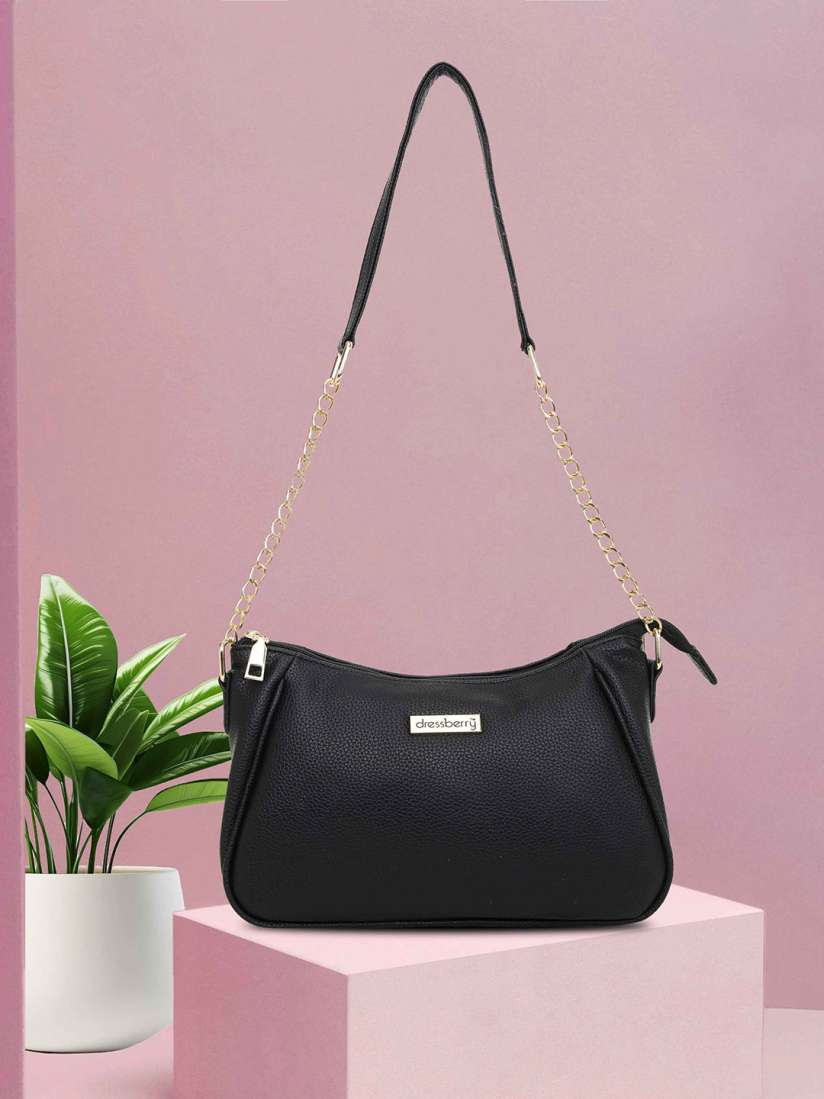 Buy DressBerry Women Black Structured Sling Bag with Pouch Handbags for Women 29607770 Myntra