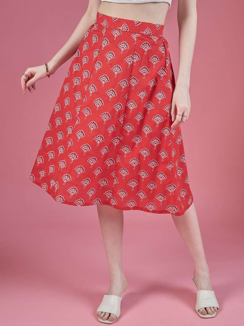Knee length skirts myntra clearance