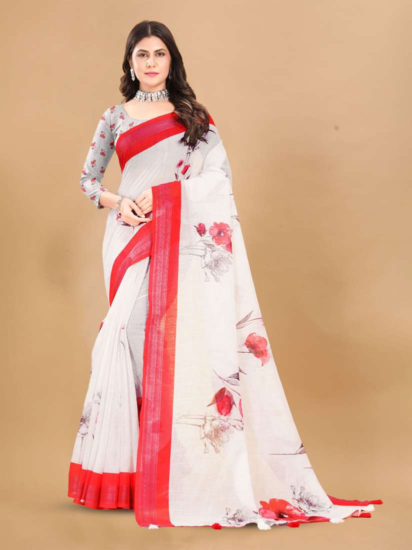 Linen sarees myntra sale