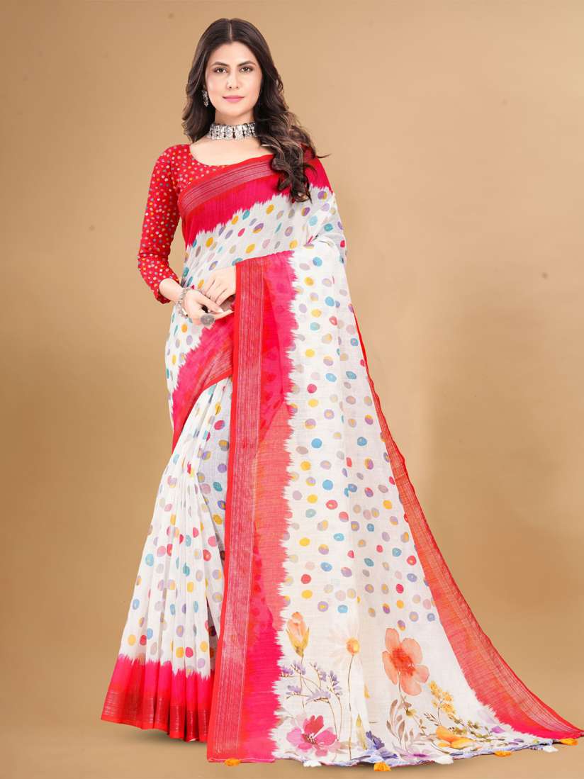 Linen sarees in myntra online