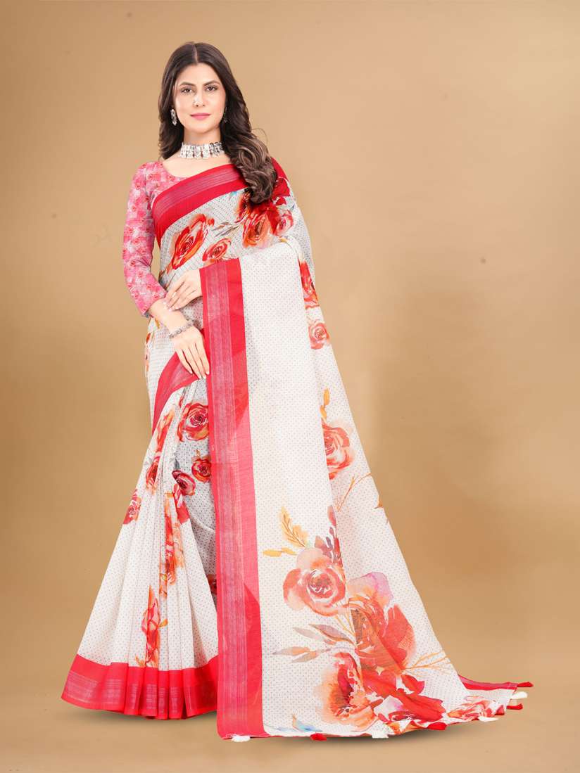 Linen sarees in myntra shop