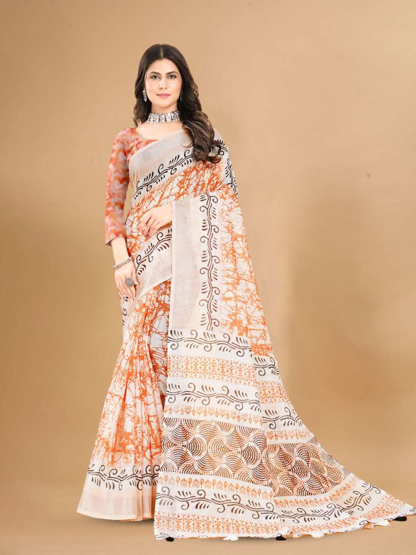 Linen sarees in myntra online