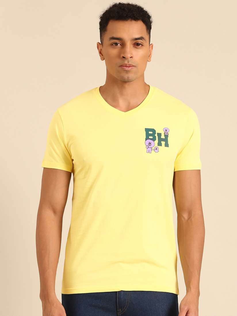 Buy Being Human V Neck Pure Cotton T shirt with Minimal Print Tshirts for Men 29620630 Myntra