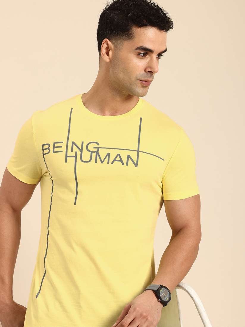 Buy Being Human Brand Logo Printed Pure Cotton T shirt Tshirts for Men 29620658 Myntra