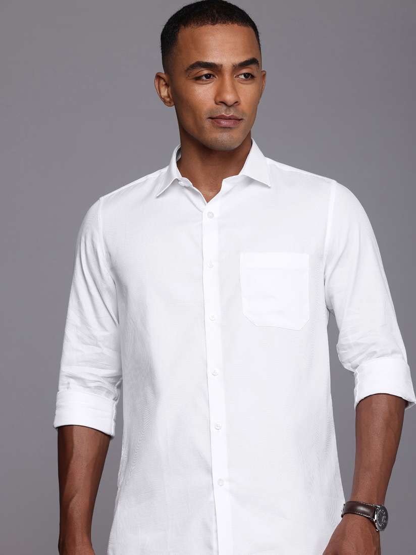 Buy Allen Solly Pure Cotton Modern Slim Fit Self Design Opaque Casual Shirt Shirts for Men 29625372 Myntra